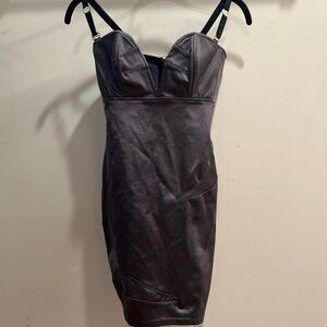 Sleek Charcoal Bustier Mini Dress - Women's